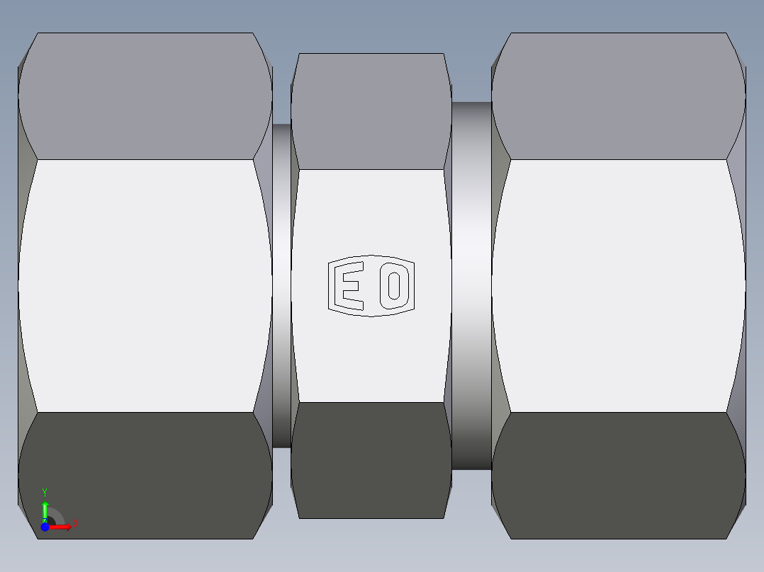 卡套式工业通用硬管接头EO_Distance_piece_adapter_DA30ZSCF前视图