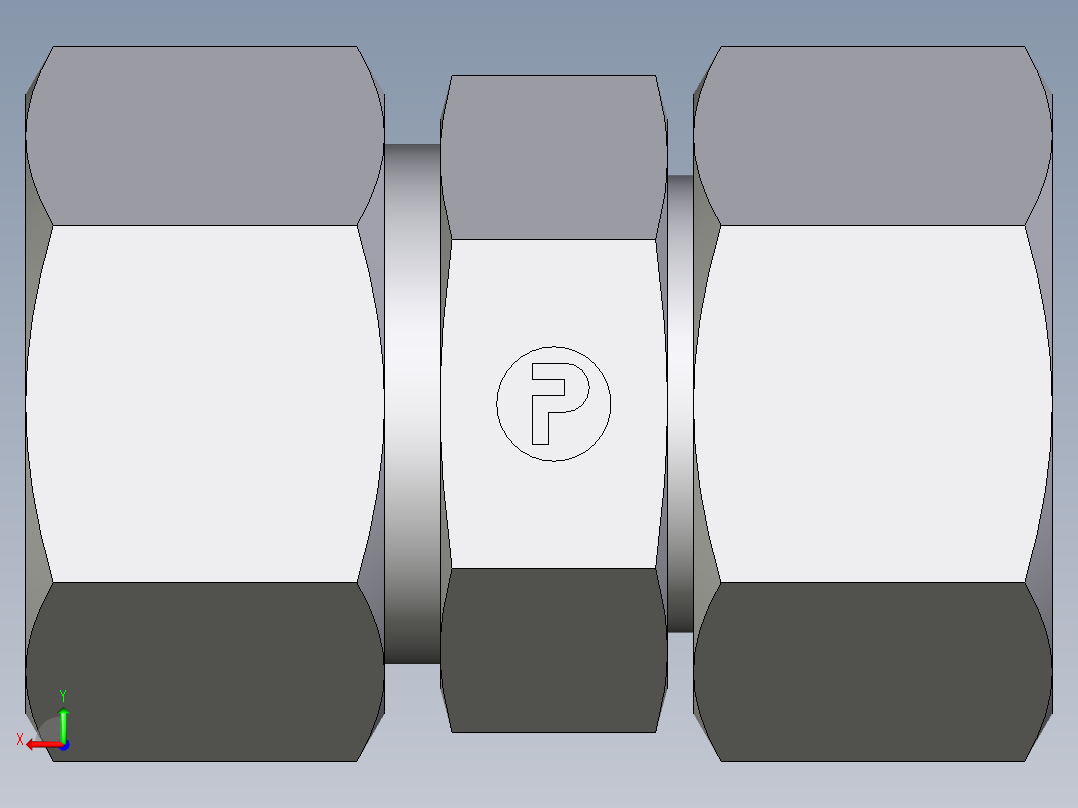 卡套式工业通用硬管接头EO_Distance_piece_adapter_DA30ZSCF后视图