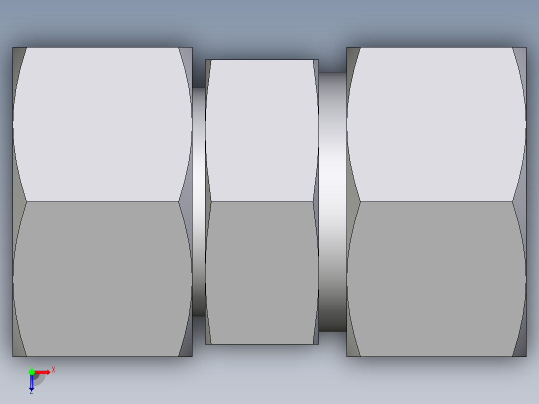 卡套式工业通用硬管接头EO_Distance_piece_adapter_DA30ZSCF俯视图
