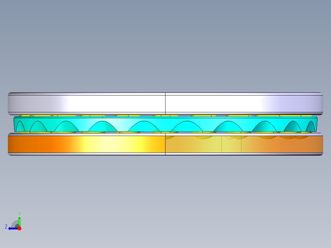 平面推力球轴承51110右视图