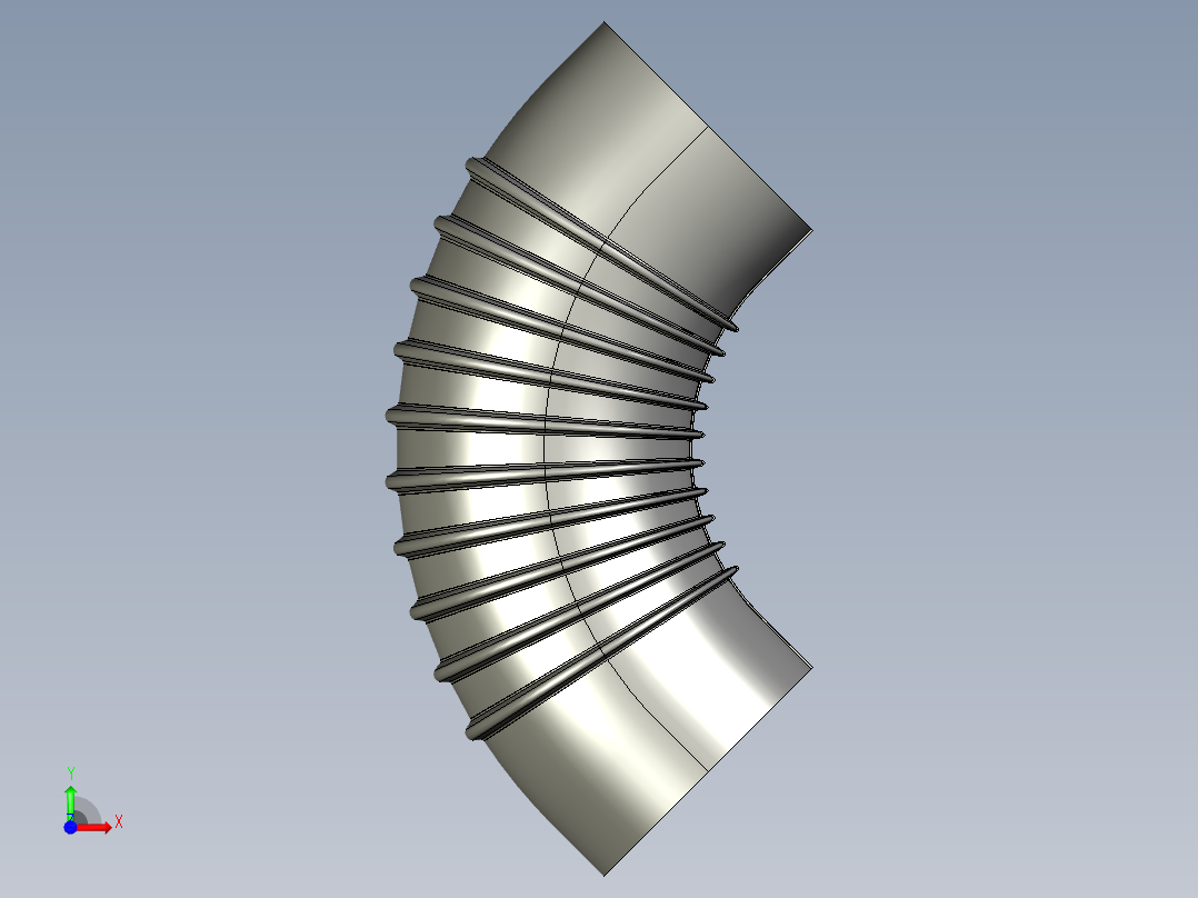 波纹管道前视图