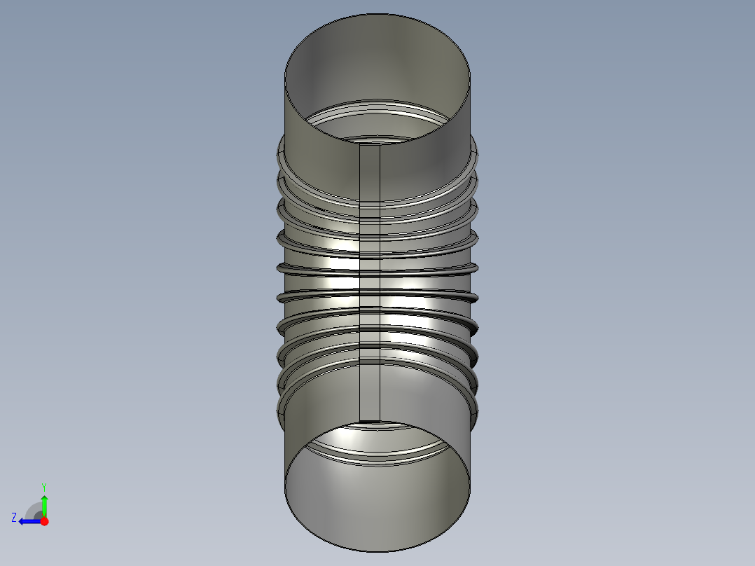 波纹管道右视图