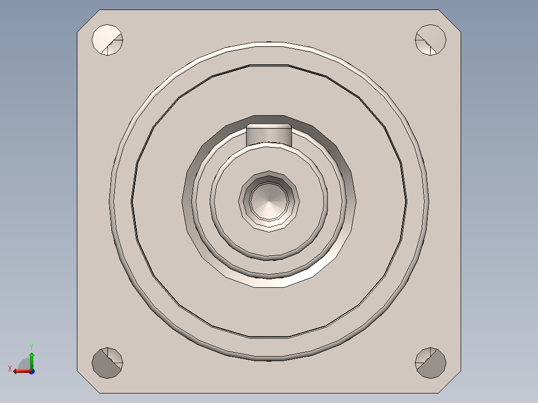行星减速机42步进减速机 输出轴13 FAB-042-L1-S2-P2-Φ8-Φ30-Φ46-M4-26后视图