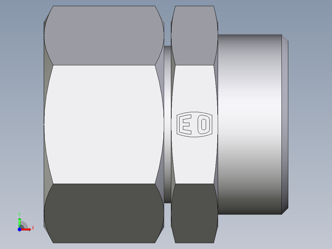 卡套式工业通用硬管接头EO_Distance_piece_adapter_DA28LOMD71前视图
