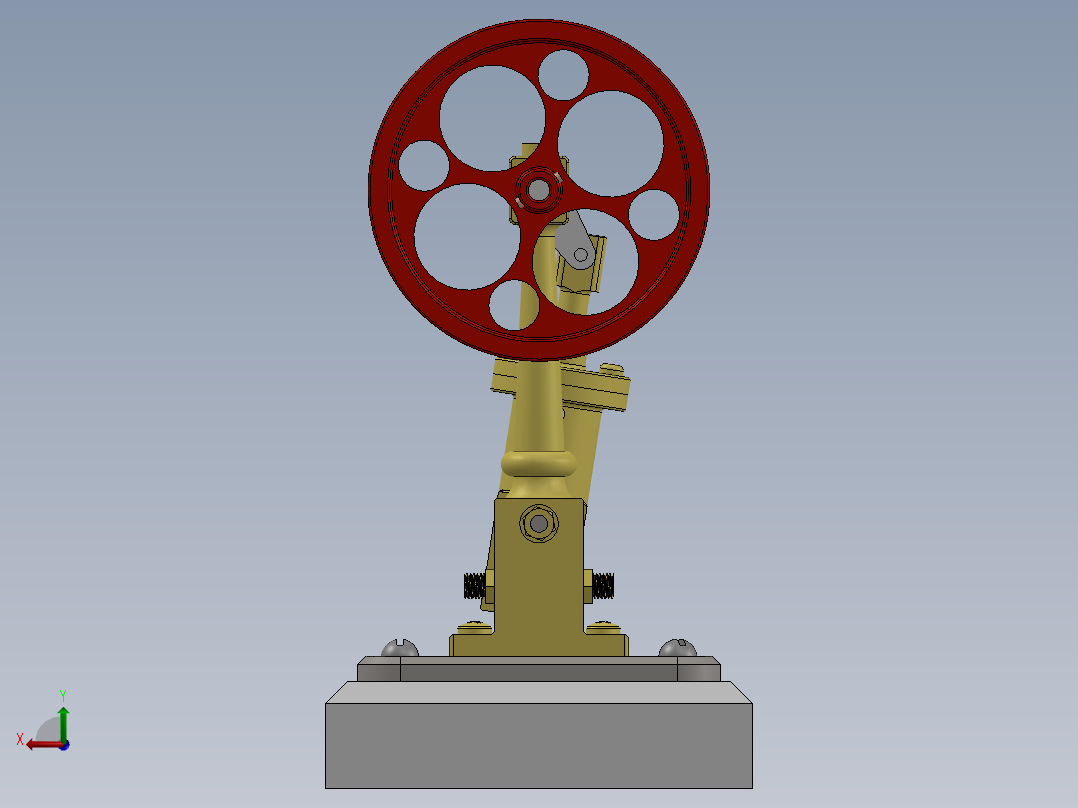 蒸汽机simple-oscillating-engine-1836-模型格式为 sw后视图