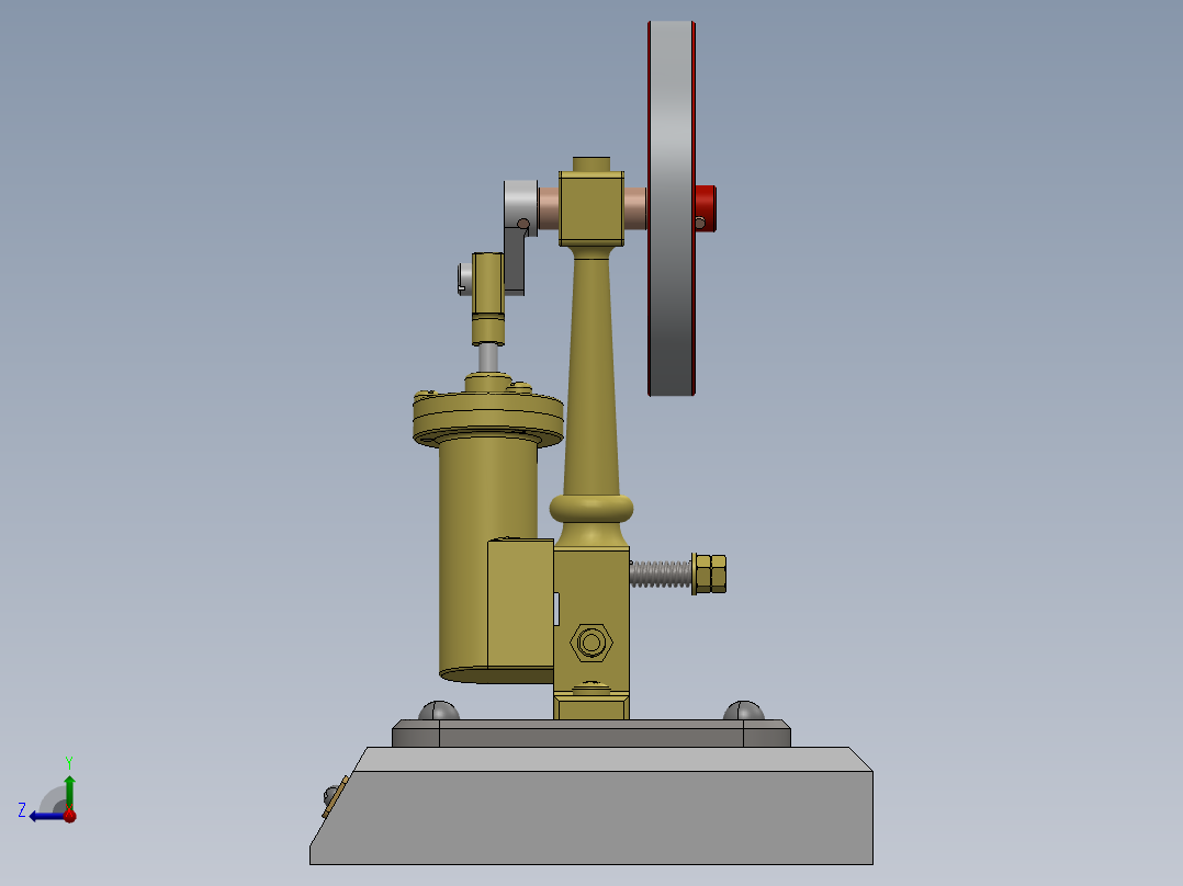 蒸汽机simple-oscillating-engine-1836-模型格式为 sw右视图