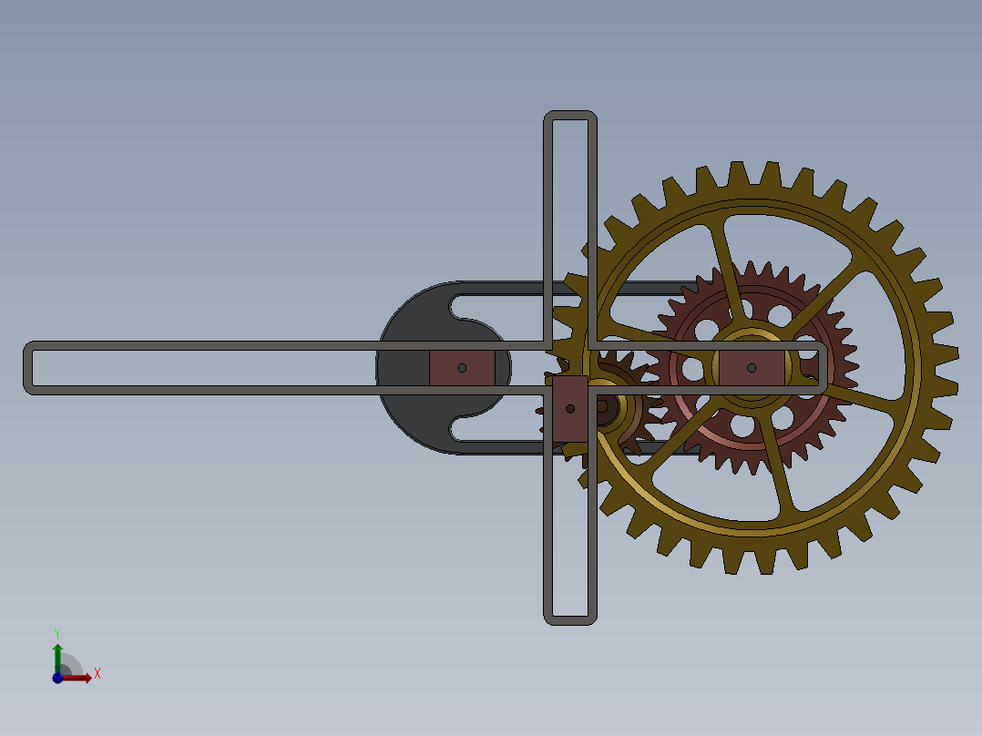 3档滑杆机构前视图