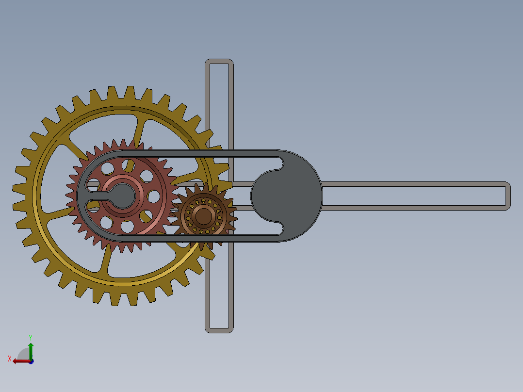 3档滑杆机构后视图