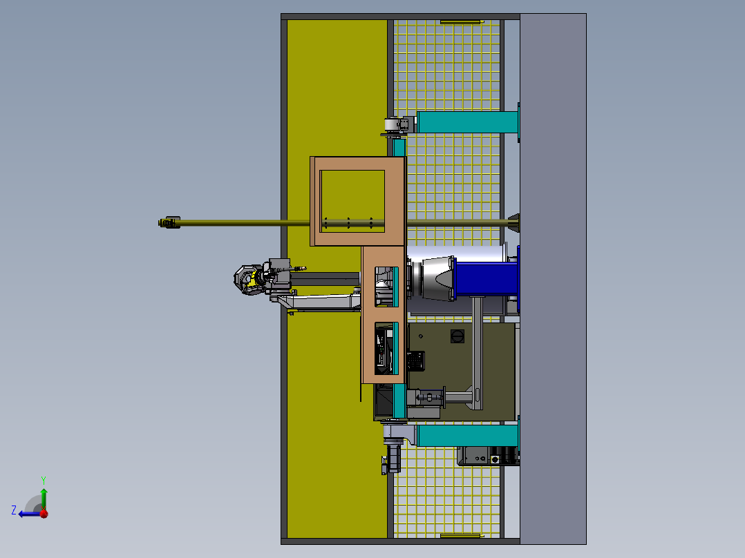 探矿机械机架体机器人焊接工作站右视图