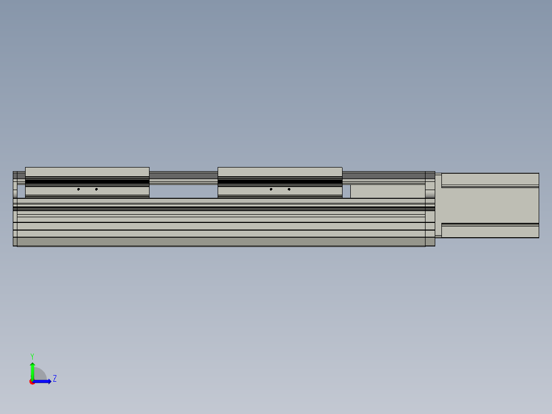 直线模组LHA17-S200-M设计图纸左视图