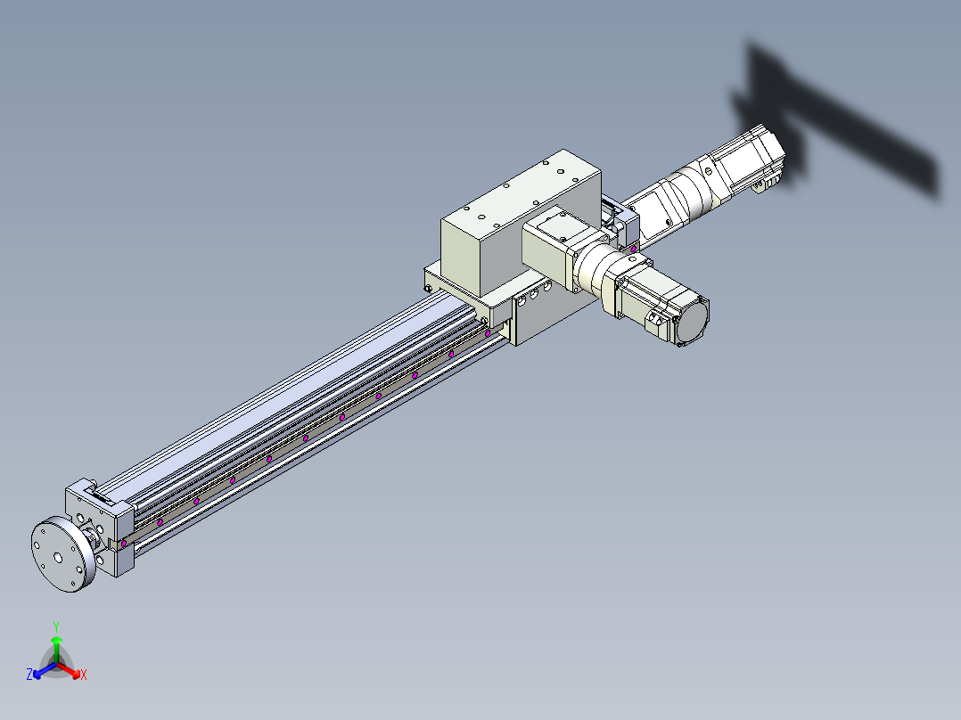 威洛博直线电机模组EB6ZR-L140-S540-RZ575K-Z575K-MS3主视图