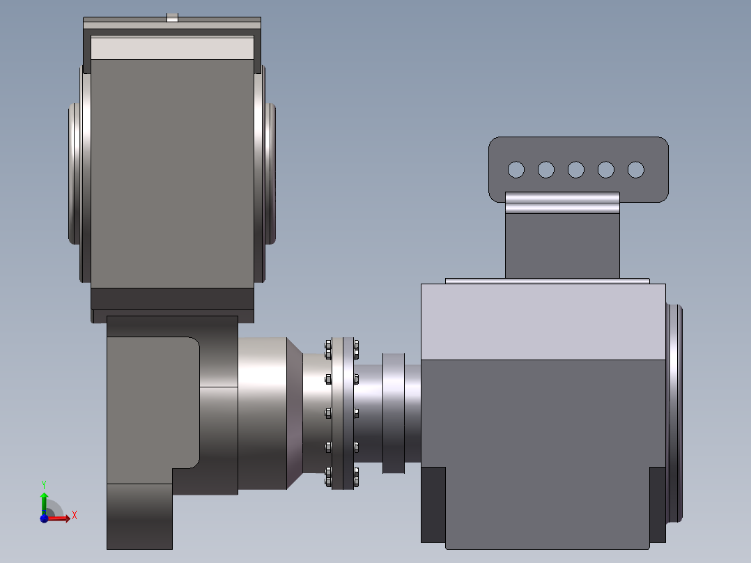 crh380牵引电机与齿轮箱前视图