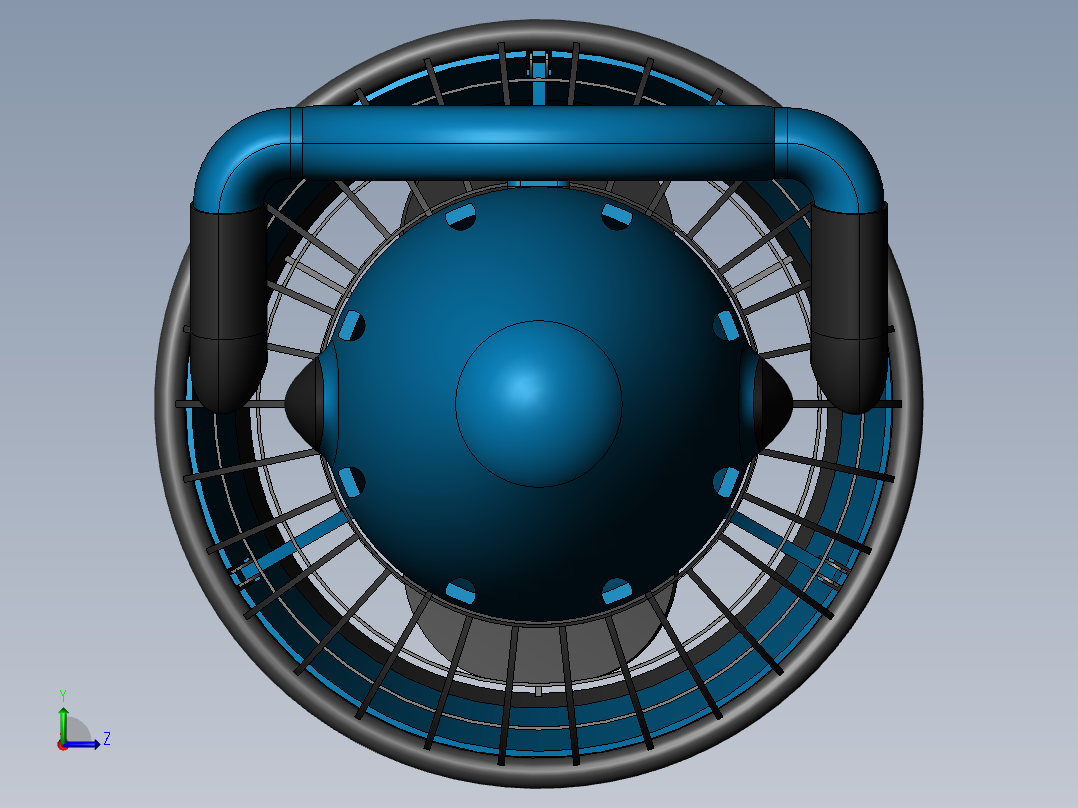 潜水推进器造型3D图纸 Solidworks设计左视图