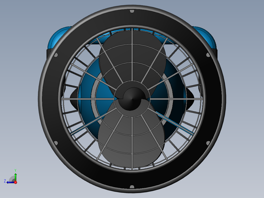 潜水推进器造型3D图纸 Solidworks设计右视图