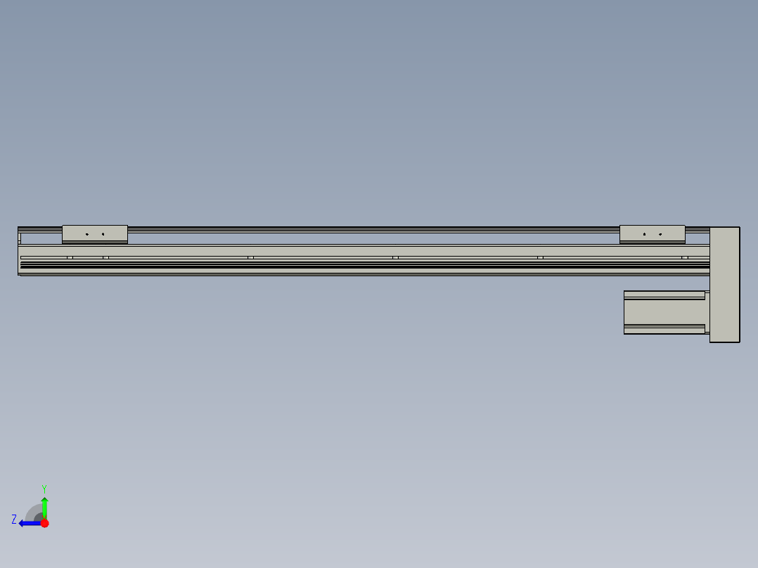 直线模组LHAT10-CA-S750-D-C3设计图纸右视图