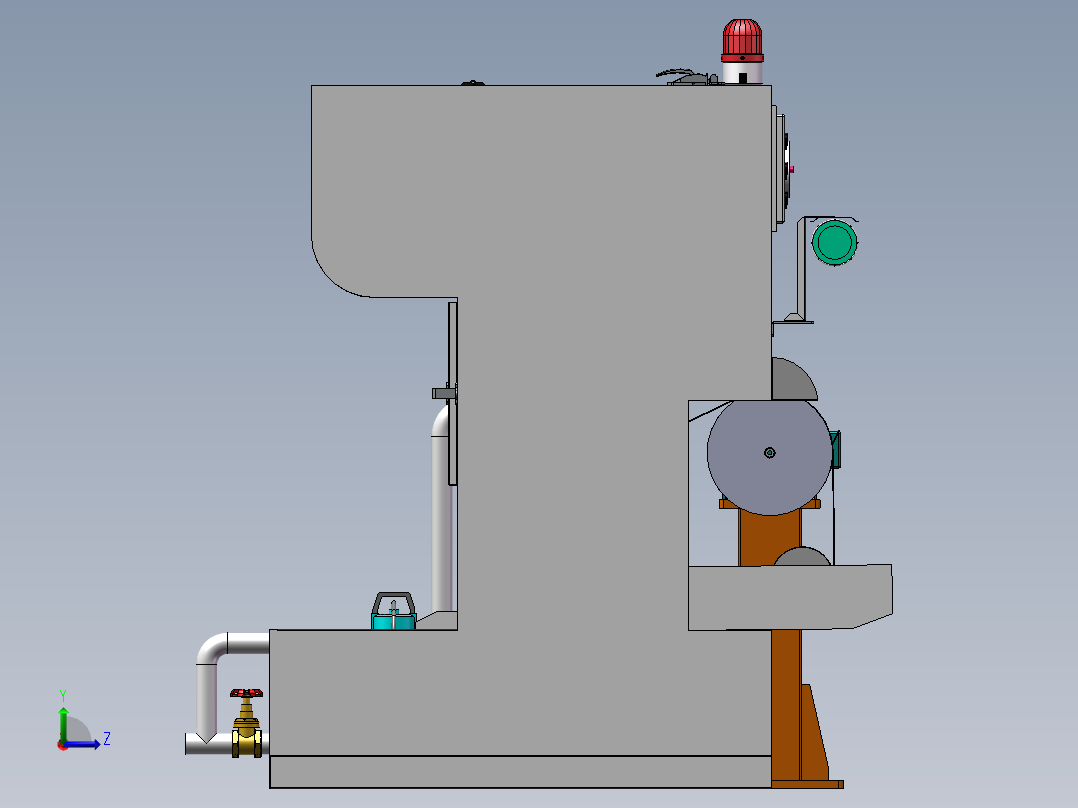 一体式除尘砂带抛光机sw16可编辑左视图