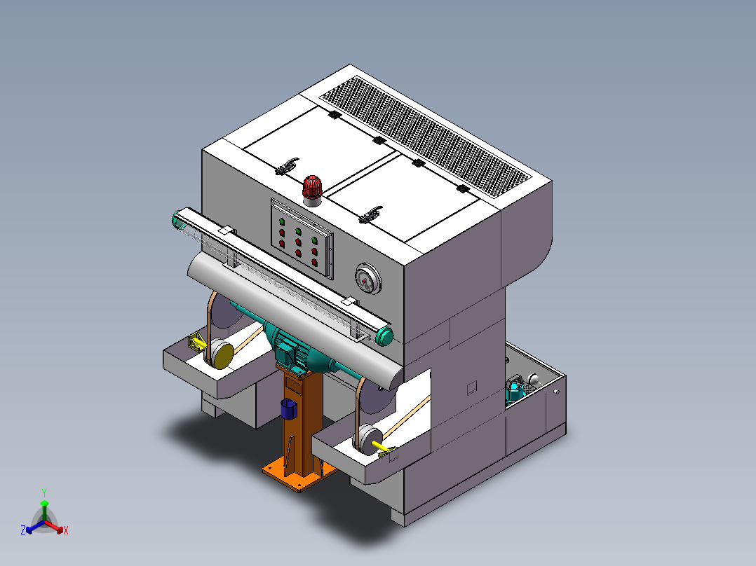 一体式除尘砂带抛光机sw16可编辑正等轴测图