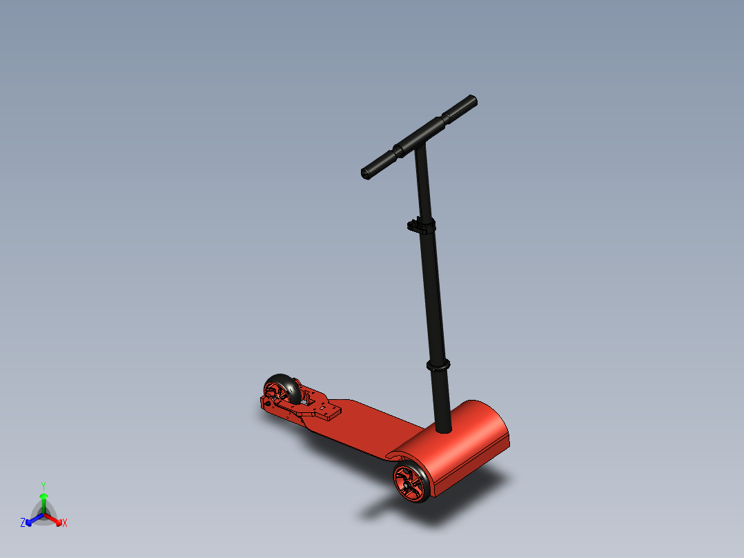 儿童滑板车正等轴测图