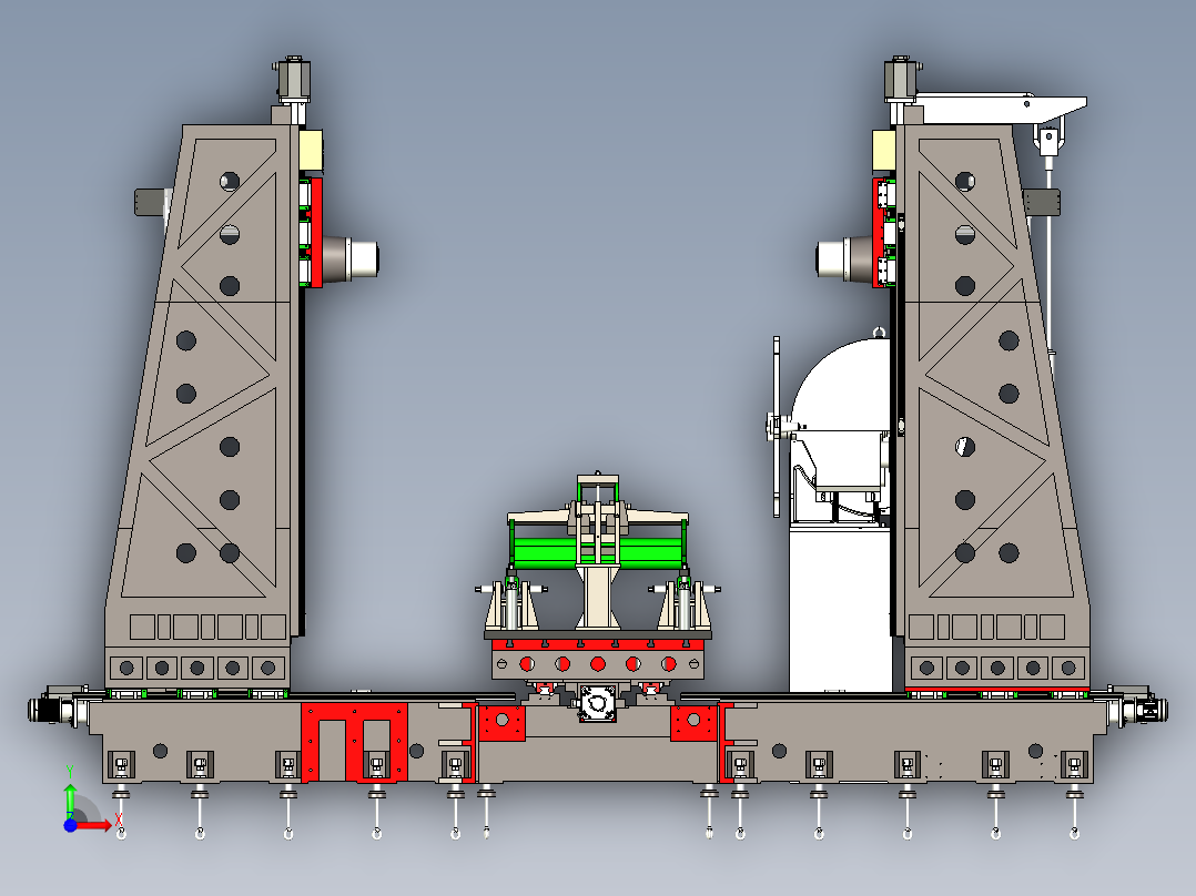 SHY-HDW7018双面镗铣加工中心总装前视图