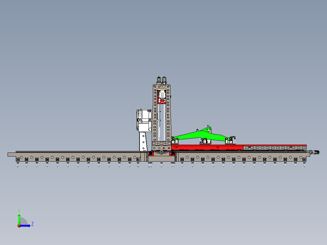 SHY-HDW7018双面镗铣加工中心总装左视图