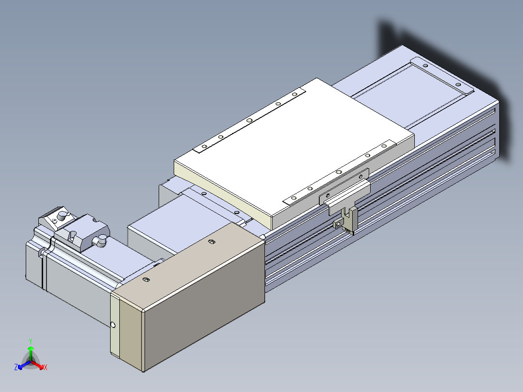 同步带全封闭直线模组TPA-HCB-120D-90-L50-MR-Y-P40-N3正等轴测图