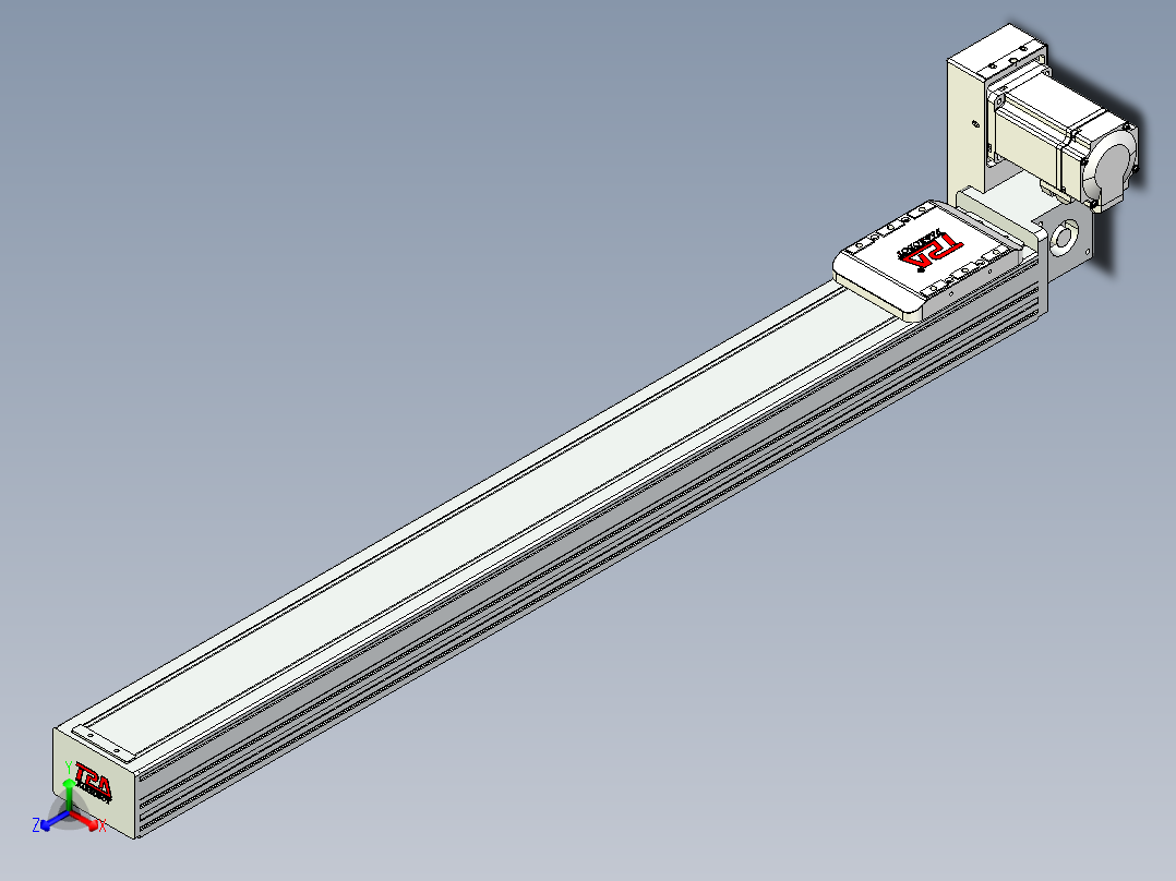 同步带全封闭直线模组TPA-HCB-85D-90-L750-RU-Y-P20-N3正等轴测图