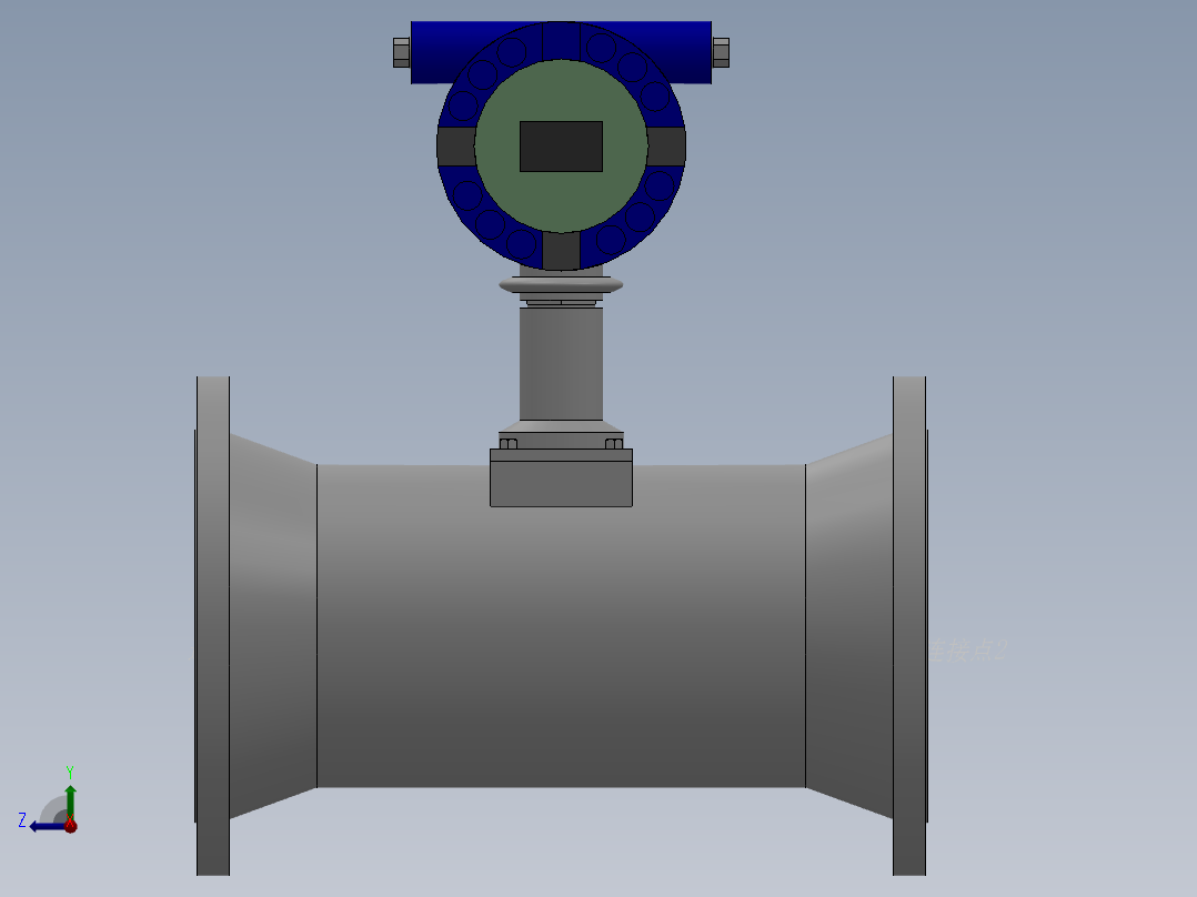 法兰式涡街流量计 DN25-DN300右视图