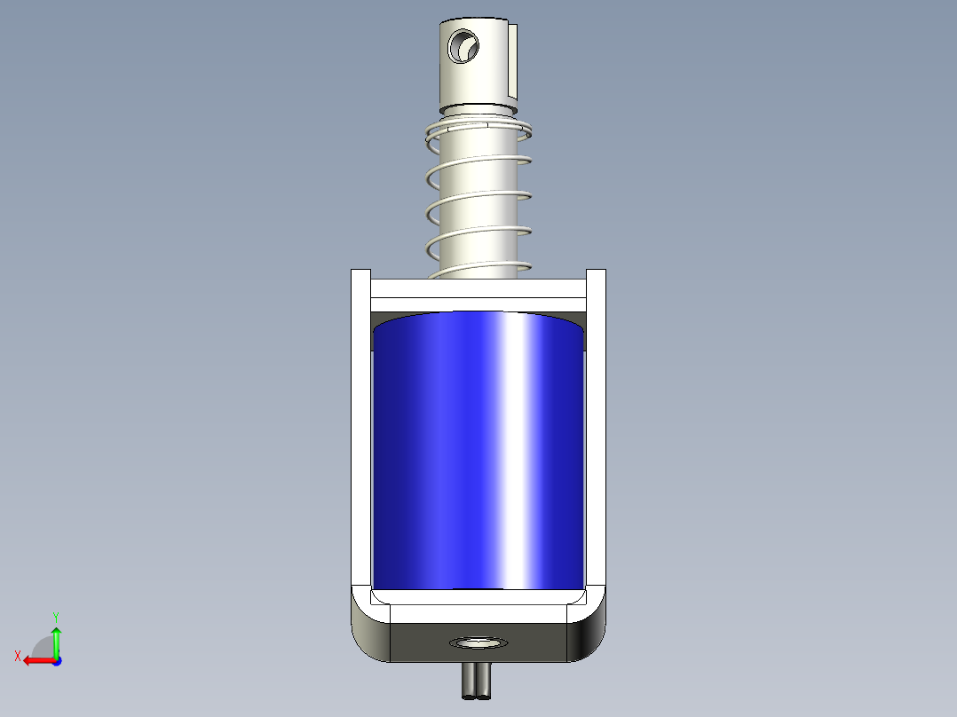 推拉电磁阀后视图