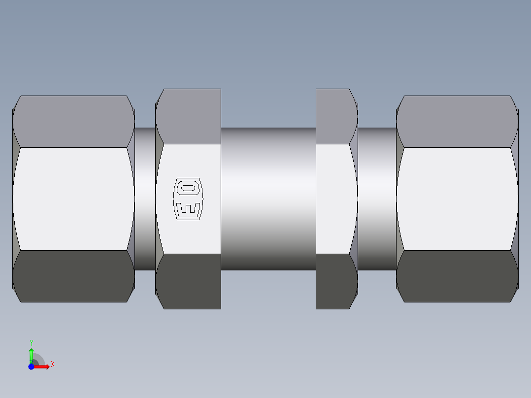 卡套式工业通用硬管接头EO_Bulkhead_union_SV16ZS71前视图