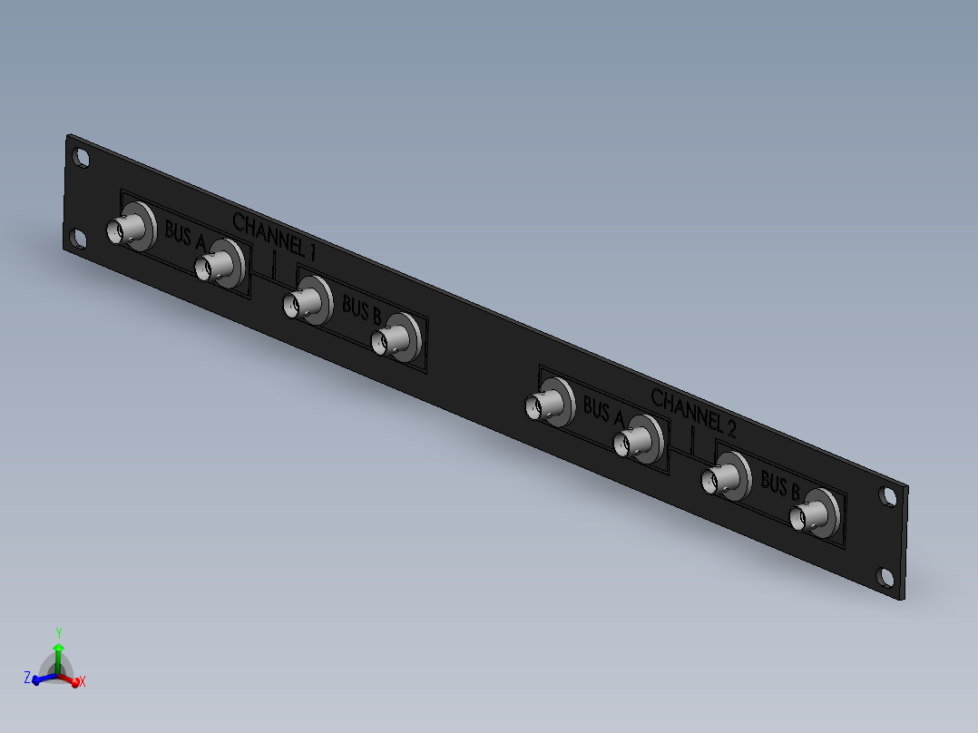 1553的1U机架面板主视图