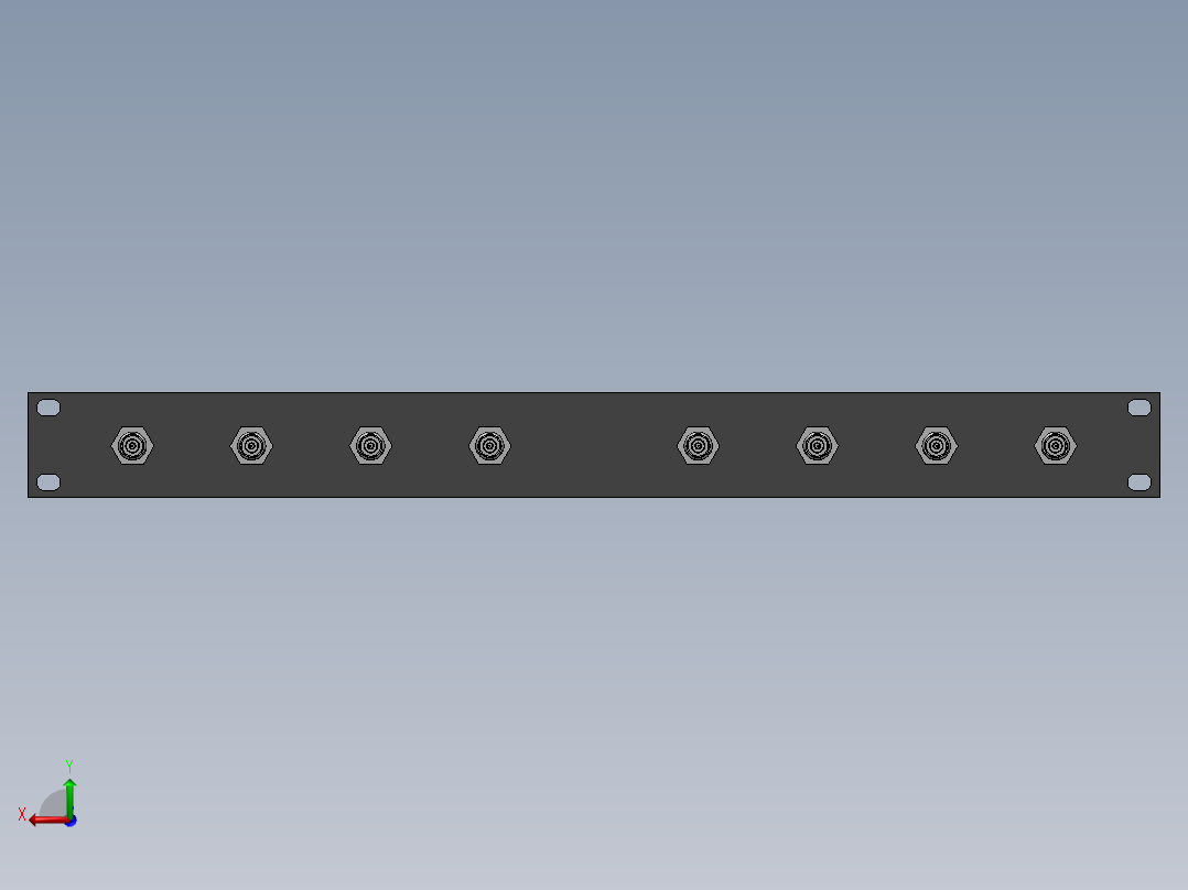 1553的1U机架面板后视图
