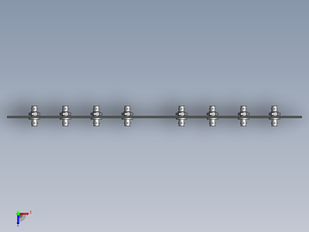 1553的1U机架面板俯视图