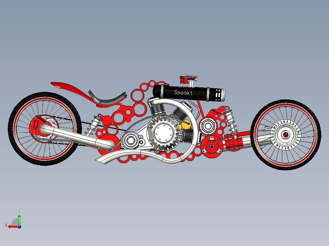 梦之翼摩托后视图