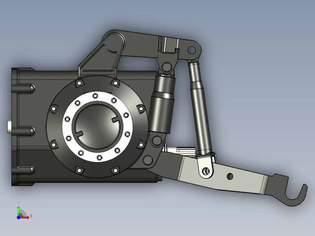 拖拉机后轴变速箱前视图