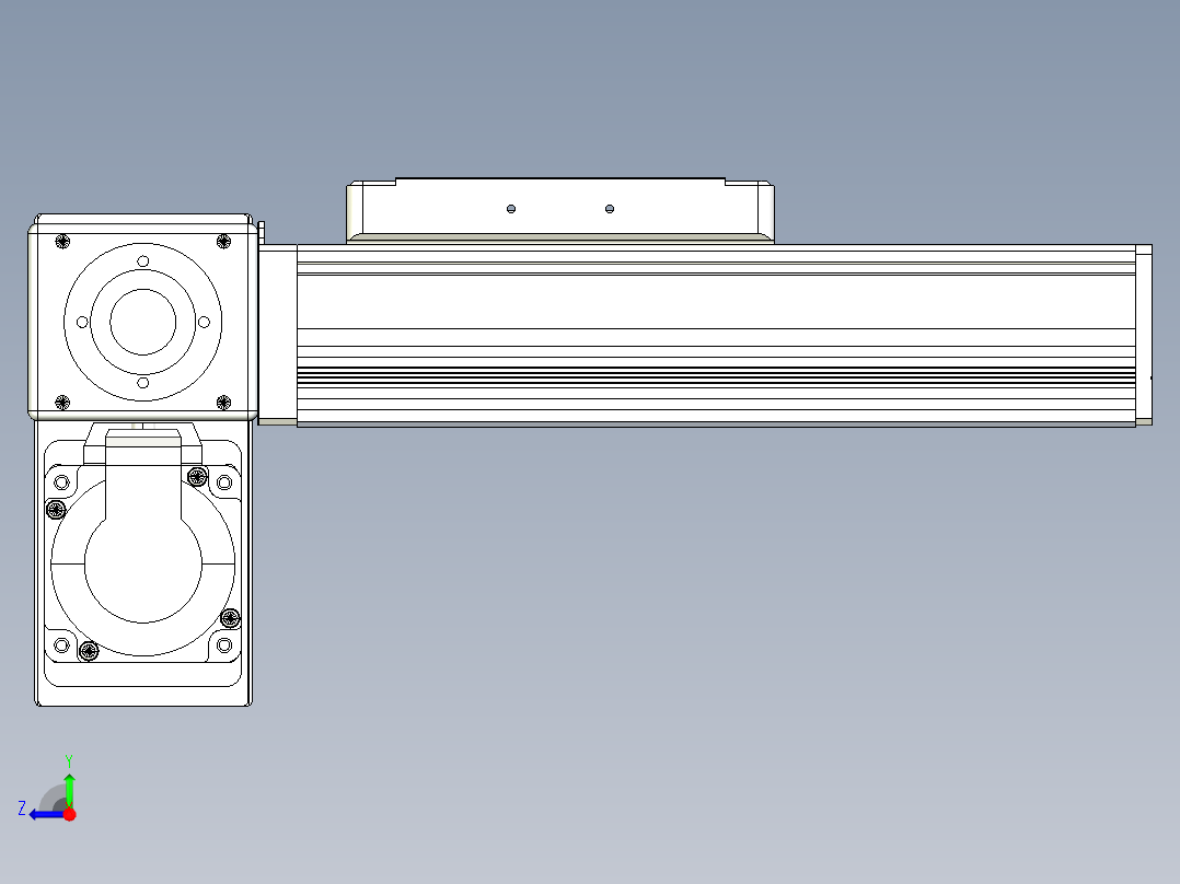 同步带全封闭直线模组TPA-HCB-105D-90-L50-LP-C-P20-N3右视图