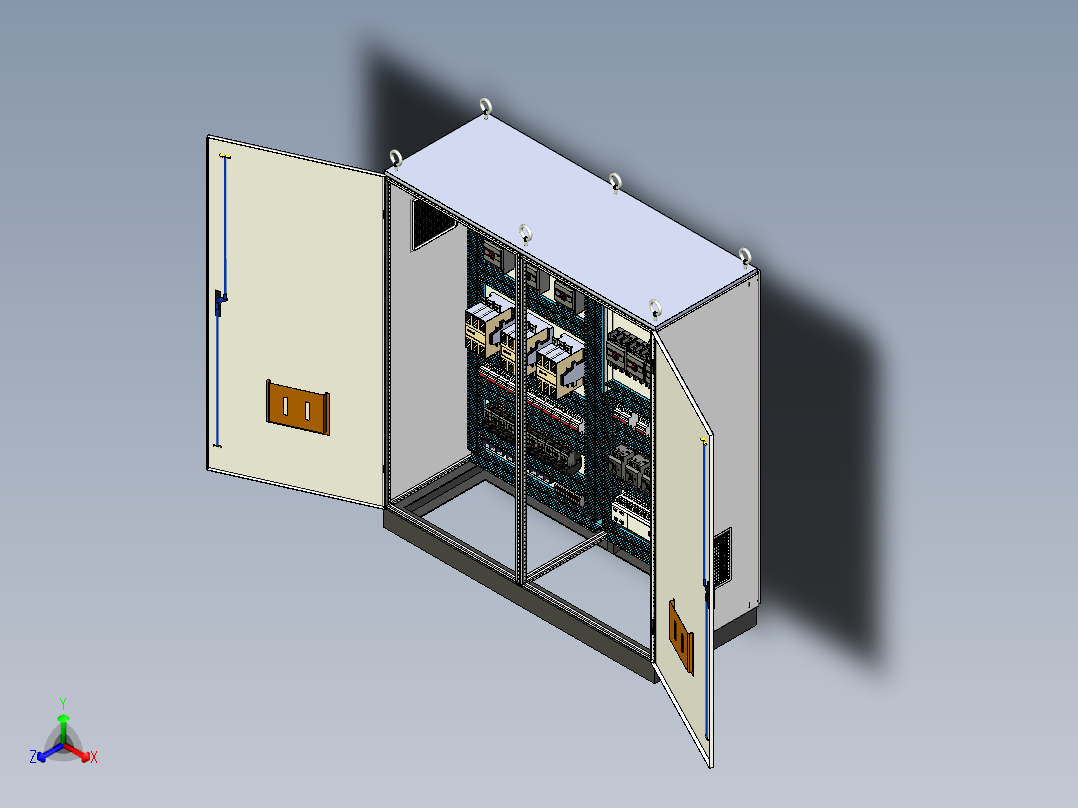 双柜组装120A交流接触器plc控制柜 56286正等轴测图