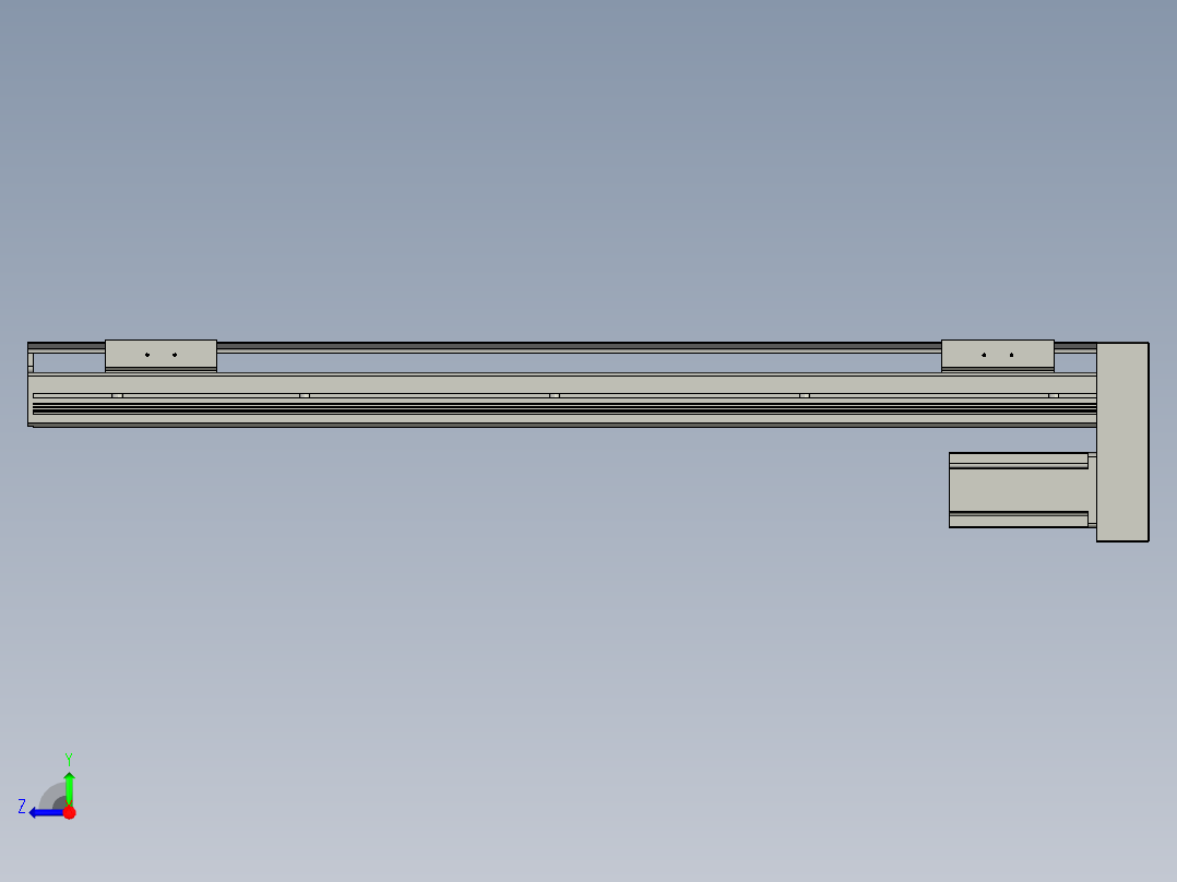 直线模组LHAT10-CA-S650-D-C3设计图纸右视图