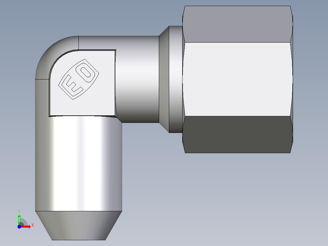 卡套式工业通用硬管接头EO_Weld_elbown_WAS08ZS前视图