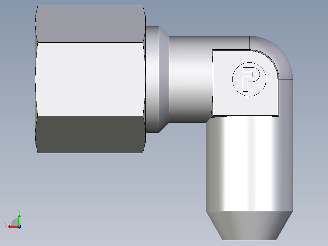 卡套式工业通用硬管接头EO_Weld_elbown_WAS08ZS后视图