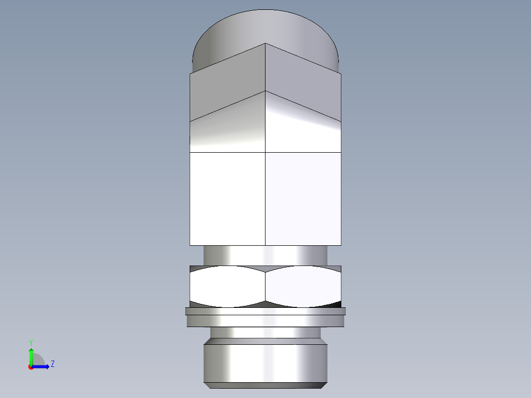 卡套式工业通用硬管接头EO_Adjustable_locknut_45_deg_elbow_VEE18LMOMDCF左视图