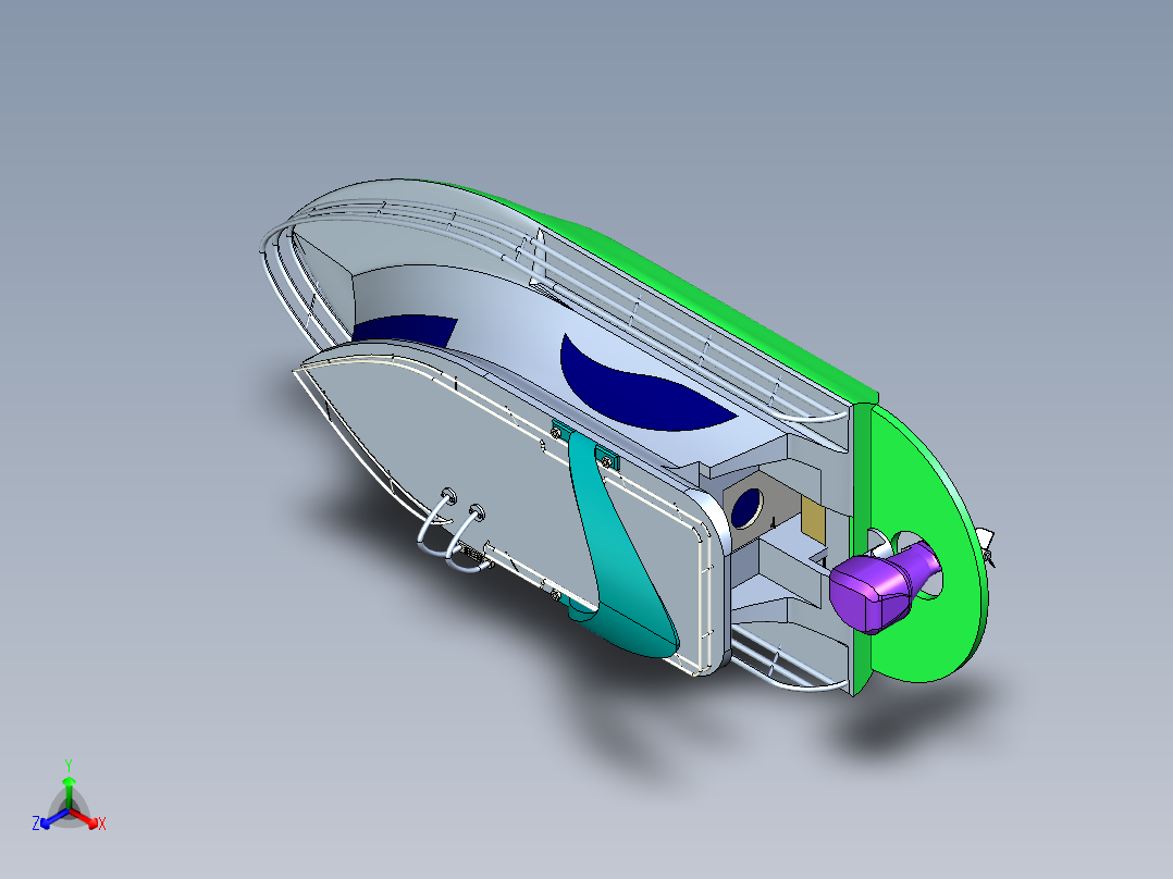 水上娱乐游艇模型正等轴测图