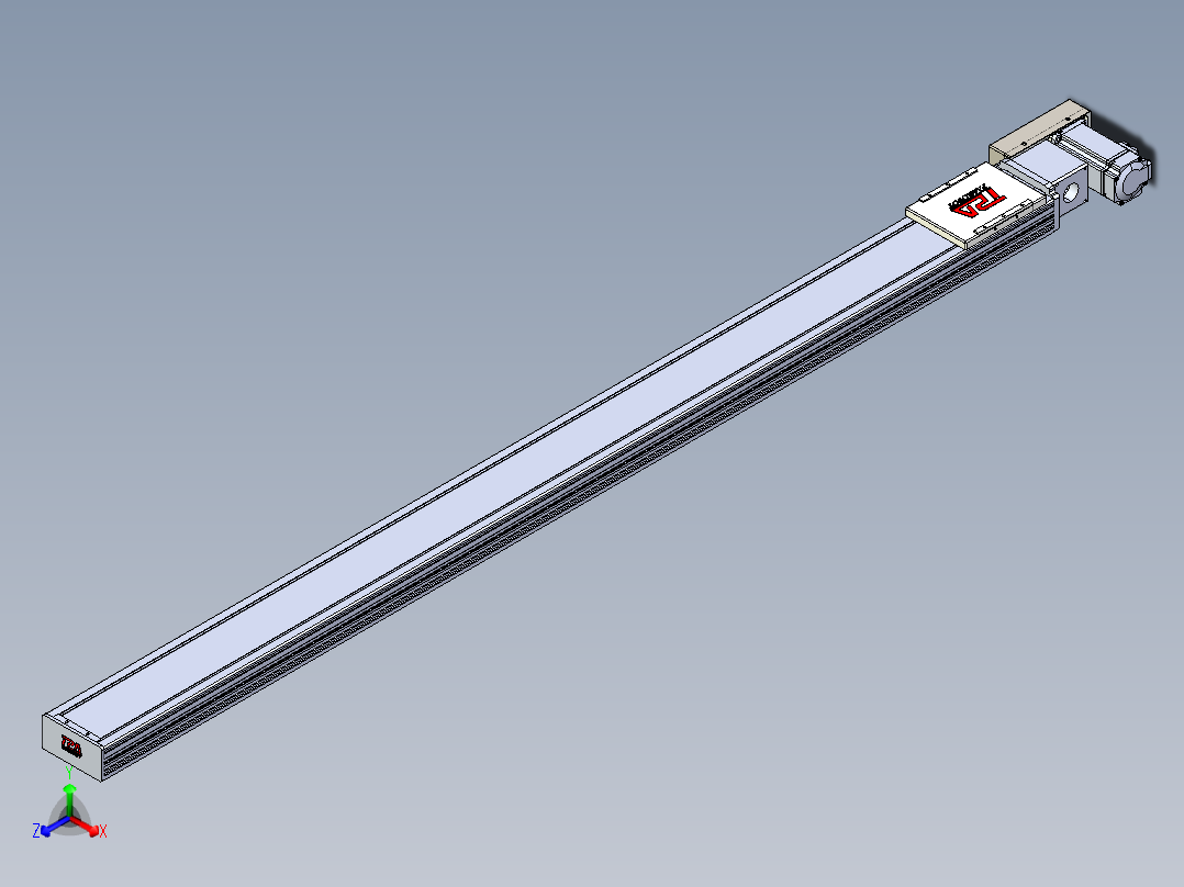 同步带全封闭直线模组TPA-HCB-110D-90-L1550-MR-Y-P40-N3正等轴测图