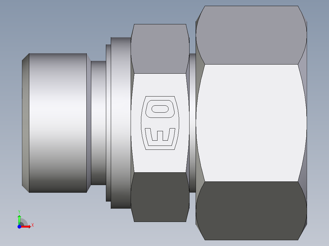 卡套式工业通用硬管接头EO_Swivel_connector_EGE18LMEDCF前视图
