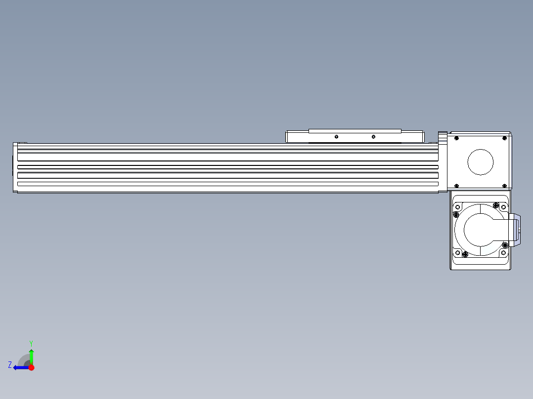 同步带全封闭直线模组TPA-HCB-110D-90-L250-RP-Y-P40-N3右视图
