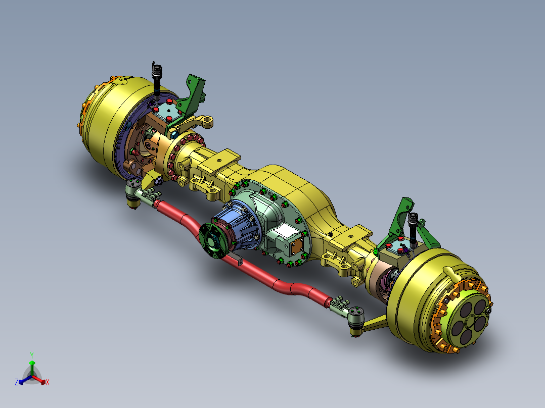 卡车驱动桥 机械设计自动化素材正等轴测图