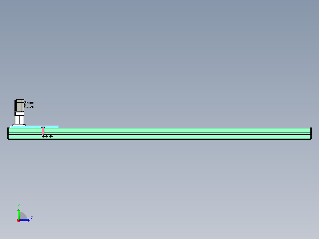 东锦齿条传动DH270G-L167-S2200-BU-减速机+750W左视图