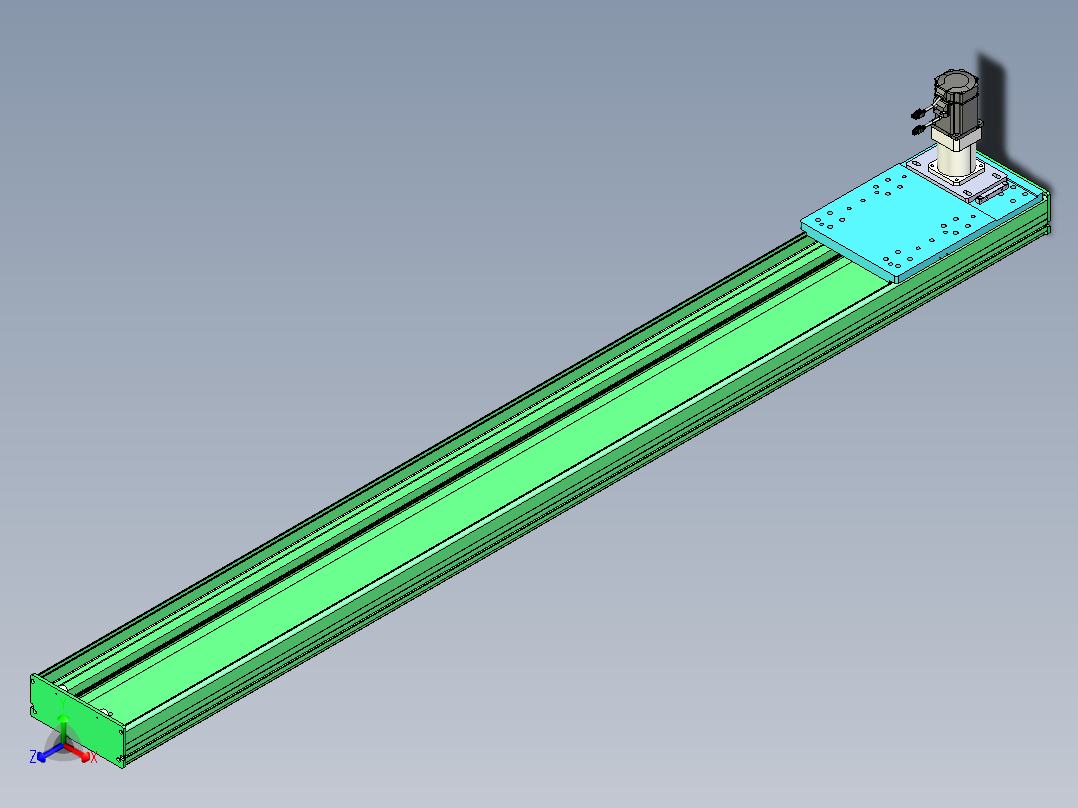东锦齿条传动DH270G-L167-S2200-BU-减速机+750W正等轴测图