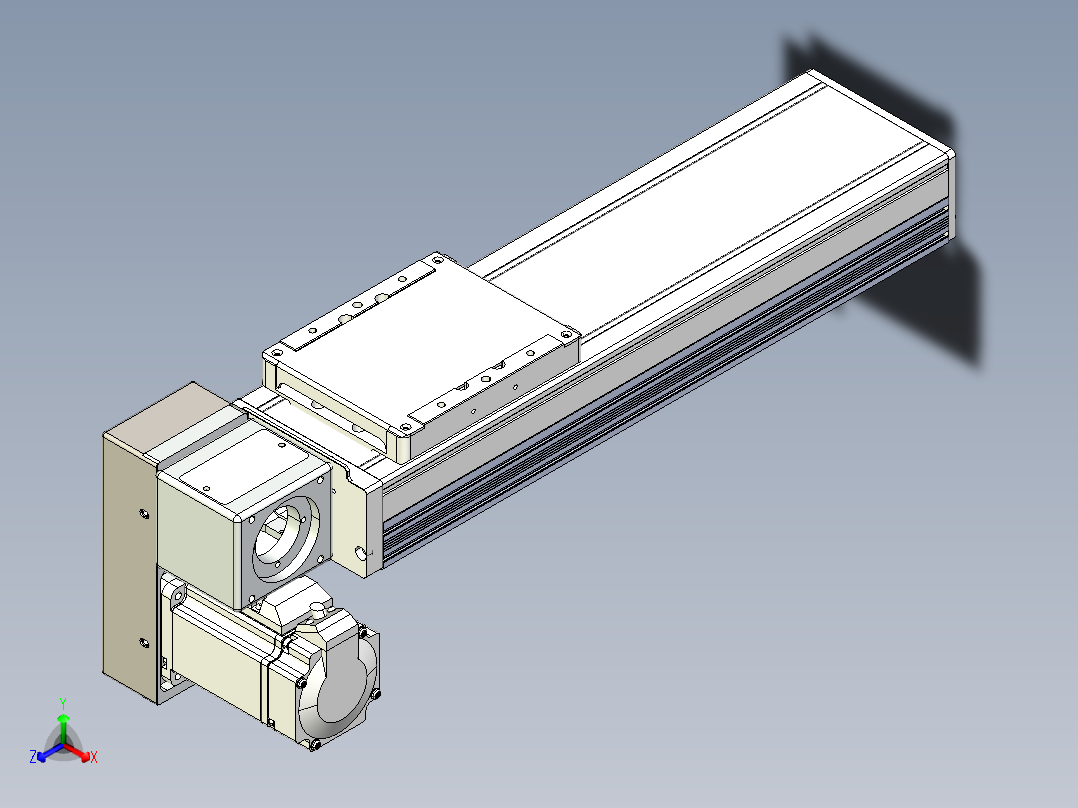 同步带全封闭直线模组TPA-HCB-105D-90-L200-LP-Y-P20-N3主视图