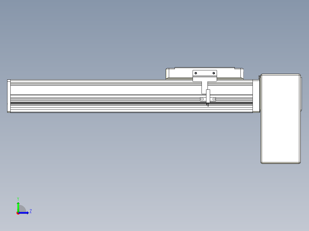 同步带全封闭直线模组TPA-HCB-105D-90-L200-LP-Y-P20-N3左视图