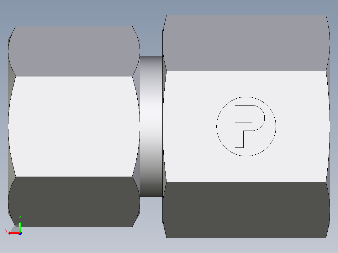 卡套式工业通用硬管接头EO_Swivel_connector_GAI14SR71后视图